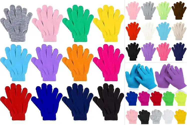 Detailed view of Best 12 Pack Kids Gloves: Cozy, Colorful, and Kid-Approved