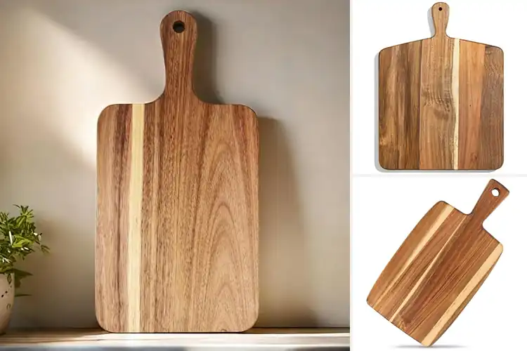 Detailed view of Best Acacia Paddle Serving Boards