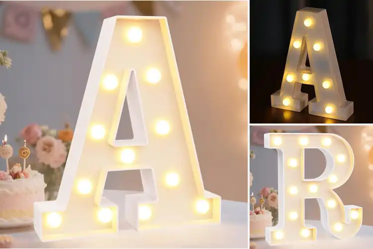 Detailed view of Best LED Party Tabletop Letters