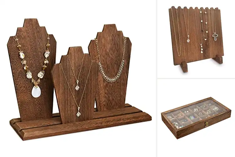 Detailed view of Best Lightweight Wooden Jewelry Displays