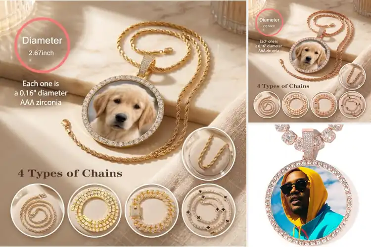 Detailed view of Best Oversized Picture Necklaces: Bold Memory Wear