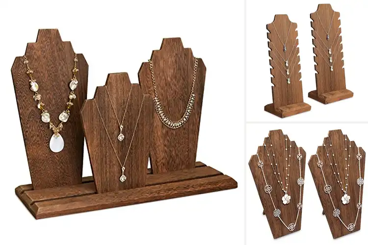 Detailed view of Best Wooden Necklace Display
