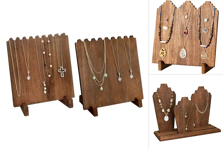 Detailed view of Best Wooden Necklace Display Stands