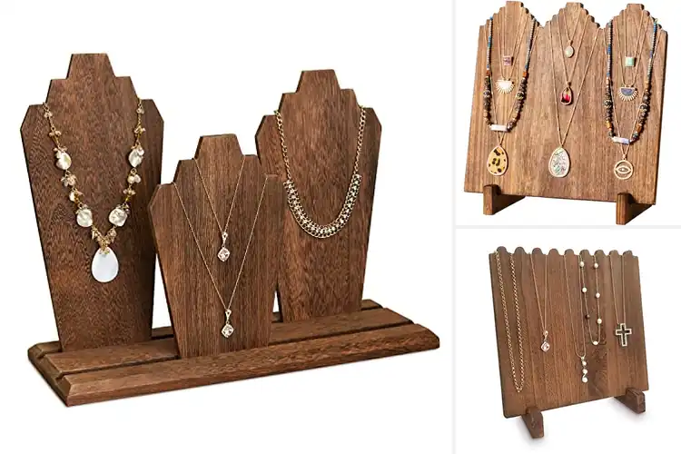 Detailed view of Best Wooden Necklace Displays