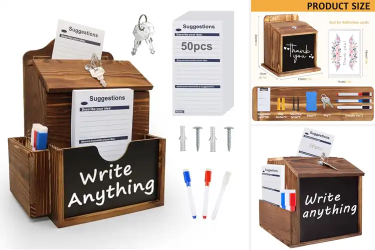 Detailed view of Best Wooden Suggestion Boxes: Top Picks for Smart Feedback